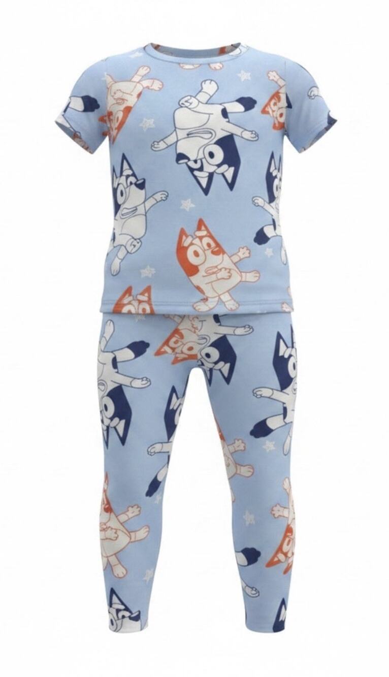 Bluey Toddler Pajamas 18M Blue Short Sleeve Top Pants Set